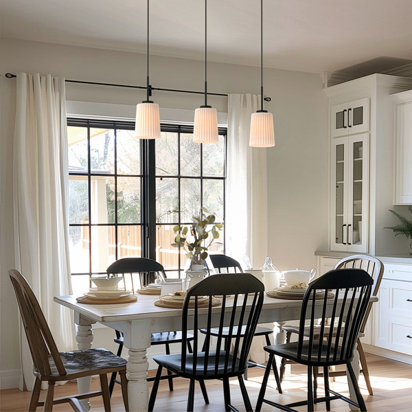 Ebern Designs Chalfant 3-Light Black Linear Island Pendant Hanging ...